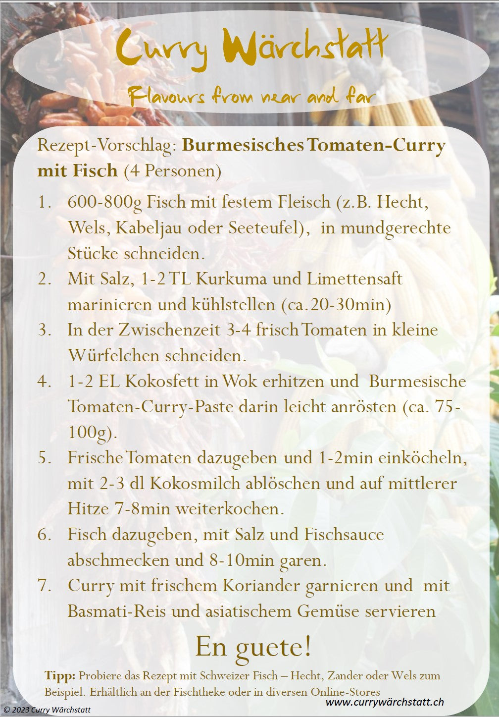 Burmesisches Tomaten-Curry (Ingwer-Tomaten-Note)