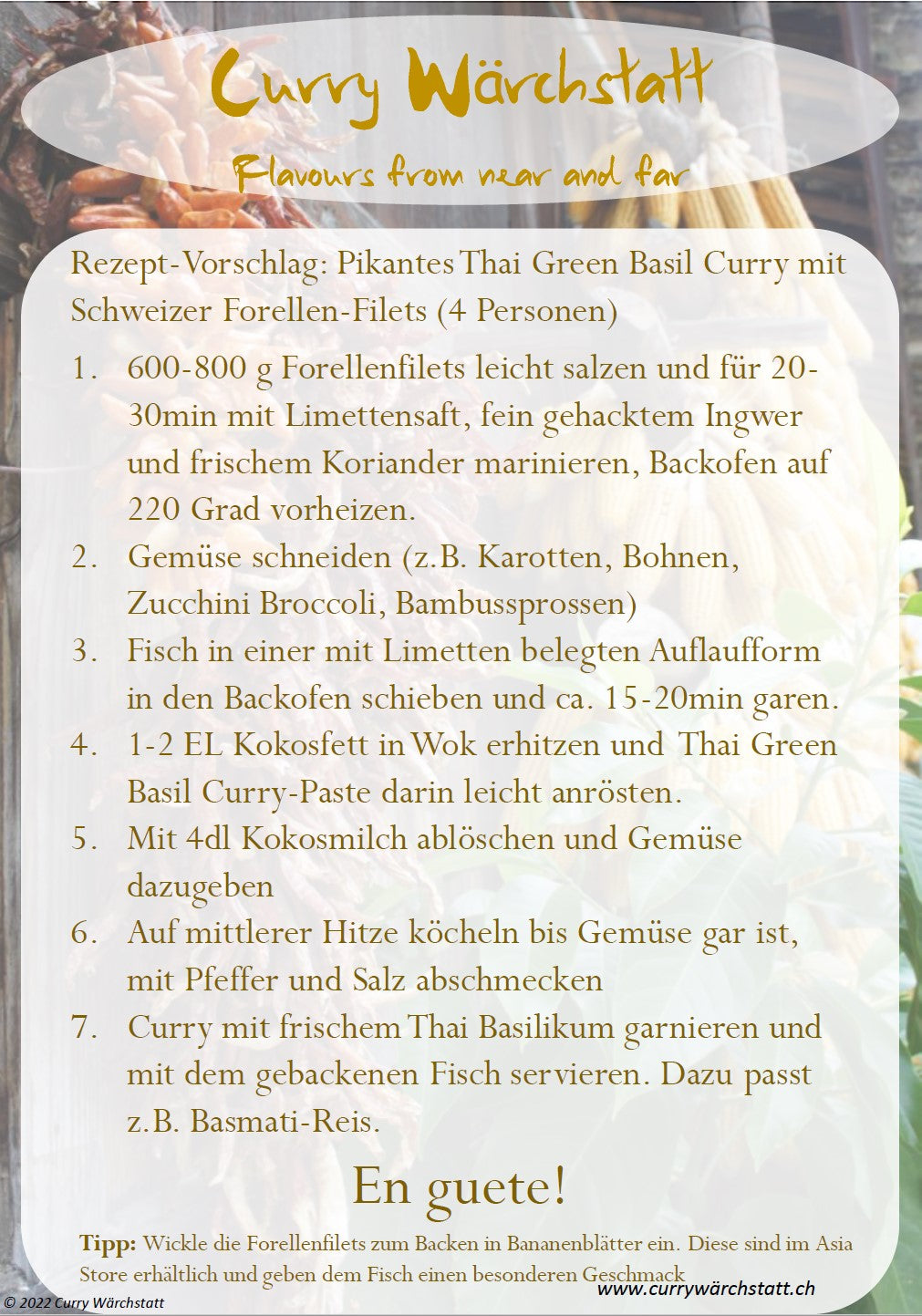 Thai Green Basil Curry (Thai Basilikum & Zitronengras-Note)
